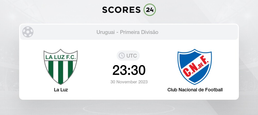 La Luz vs Club Nacional de Football futebol 30/11/2023 23:30