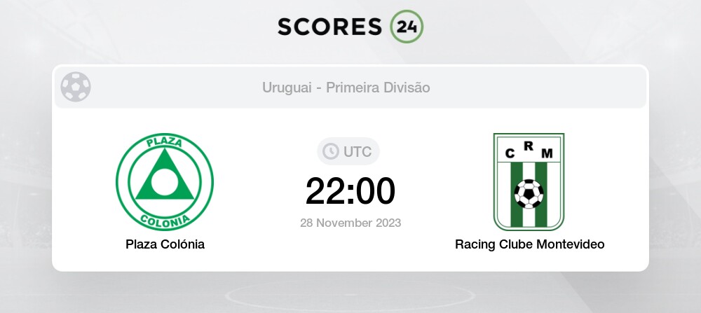 Plaza Colonia x Racing Club de Montevideo, comentários e resultados ao  vivo, 28/11/2023 (Uruguai Clausura)