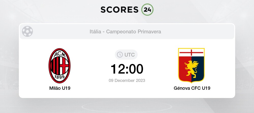 Jogo do Genoa C.F.C. U19 hoje ⚽ Genoa C.F.C. U19 ao vivo