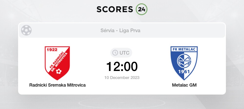 Radnički Sremska Mitrovica - FK Crvena zvezda placar ao vivo, H2H e  escalações