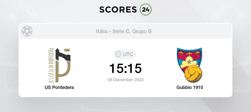 Gubbio 1910 vs Carrarese Calcio 1908 9/10/2023 18:45 Futebol eventos e  resultados