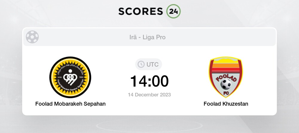 Comentário e resultado ao vivo de Sepahan x Foolad Khuzestan, 14