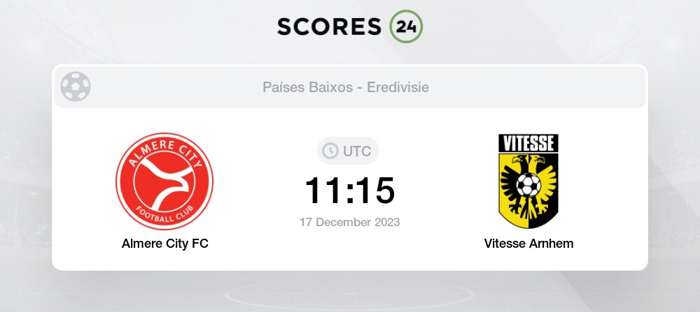 Palpite Almere City x Vitesse: 17/12/2023 - Campeonato Holandês