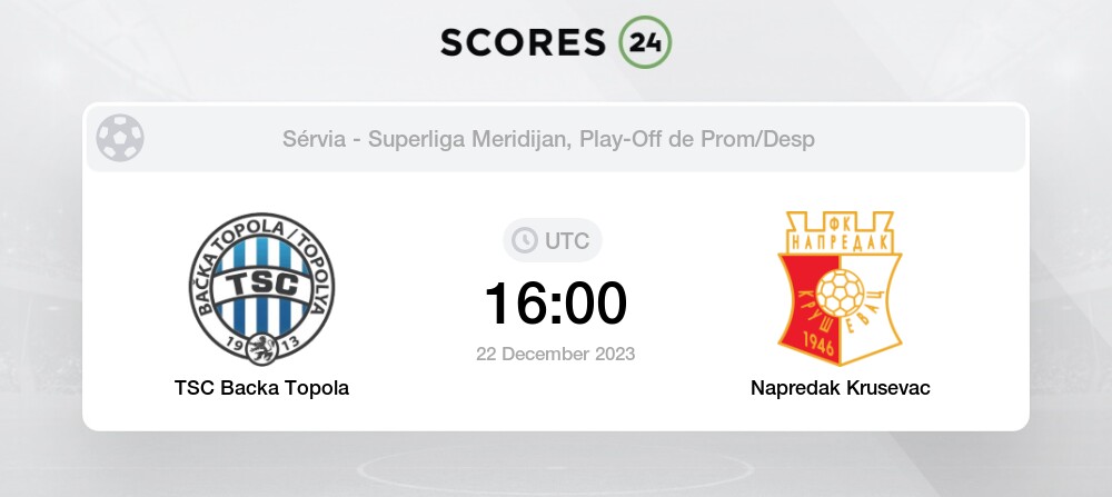 Jogos Napredak ao vivo, tabela, resultados, TSC Backa Topola x Napredak ao  vivo