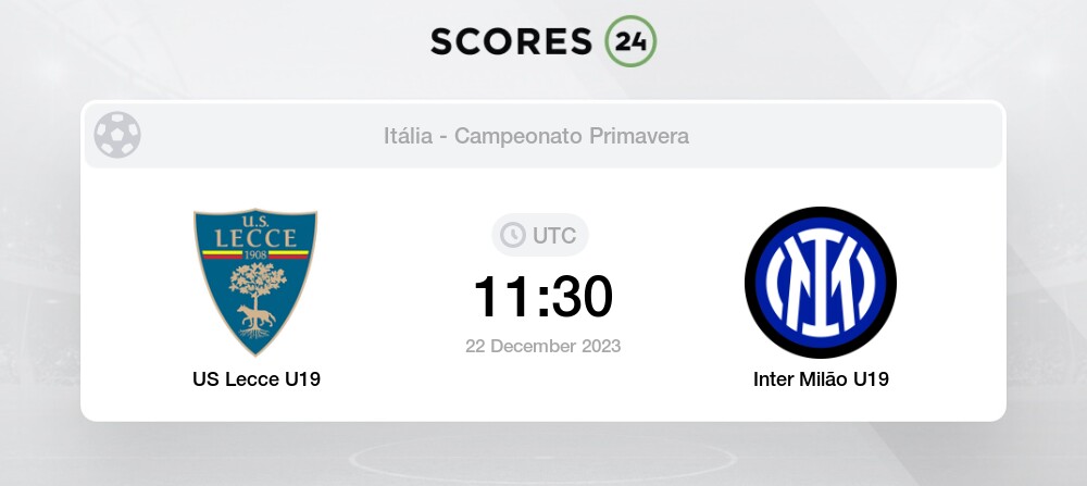 Inter Milan U19: Tabela, Estatísticas e Jogos - Itália