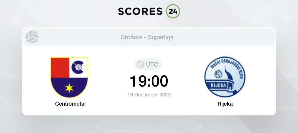 Osijek vs Rijeka 2/12/2023 14:00 Futebol eventos e resultados