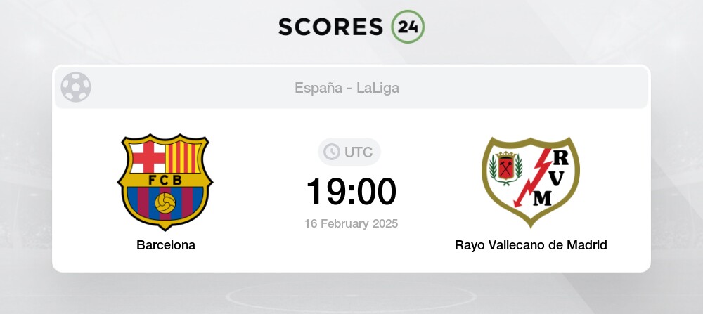 Barcelona vs Rayo Vallecano de Madrid H2H y Estadísticas de Equipo para