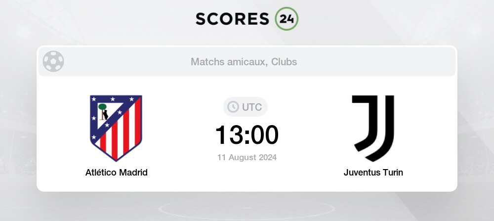 Atletico Madrid x Juventus Turin Prediction & Betting Odds, Standings for August 11, 2024