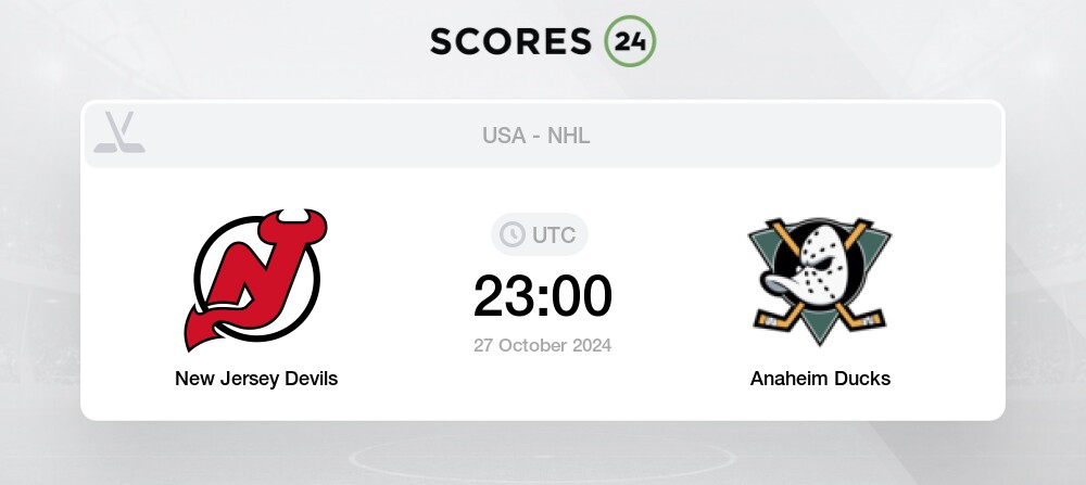 New Jersey vs Anaheim Predictions (1.83), Betting Odds and Tables for October 27, 2024