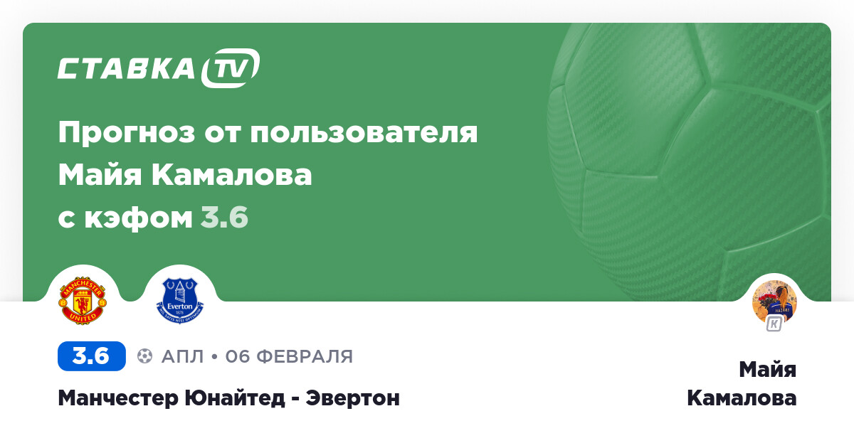 Манчестер Юнайтед - Эвертон: бесплатный прогноз Майи ...