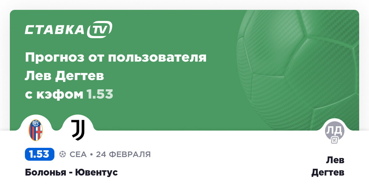 Болонья - Ювентус: прогноз Льва Дегтева 24 февраля 2019 | СТАВКА TV